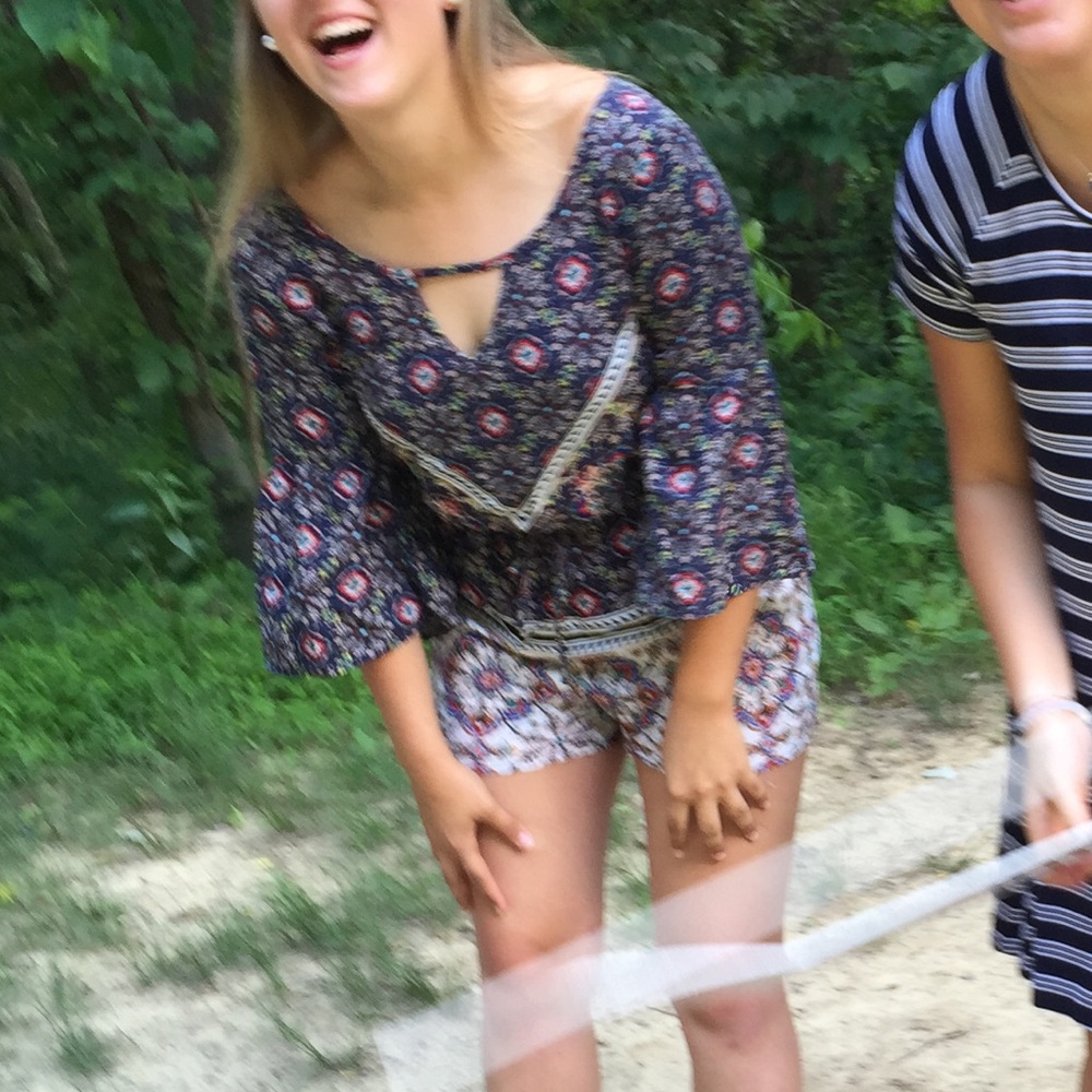 Patterned romper